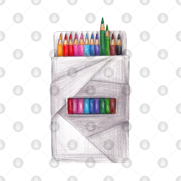 box of crayons. color pencil by lisenok