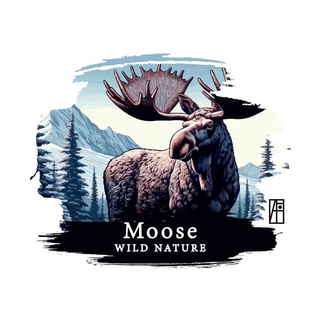 Moose- WILD NATURE - MOSE -4 by ArtProjectShop