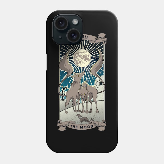 Tarot Card The Moon XVIII Wolves Halloween Art Pagan Witch Phone Case by TellingTales