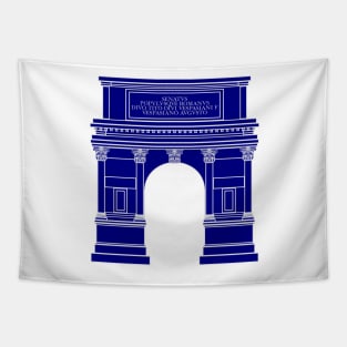 Arch of Titus (navy blue) Tapestry