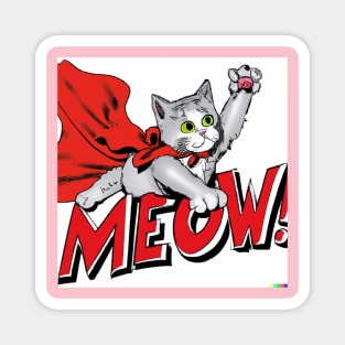 Comic book cat hero Magnet