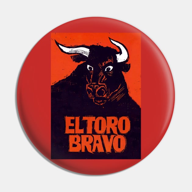 Brave Bull Pin by Alema Art