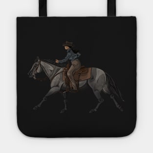 Dark Dapple Bay Western Ranch Horse Gallop Tote