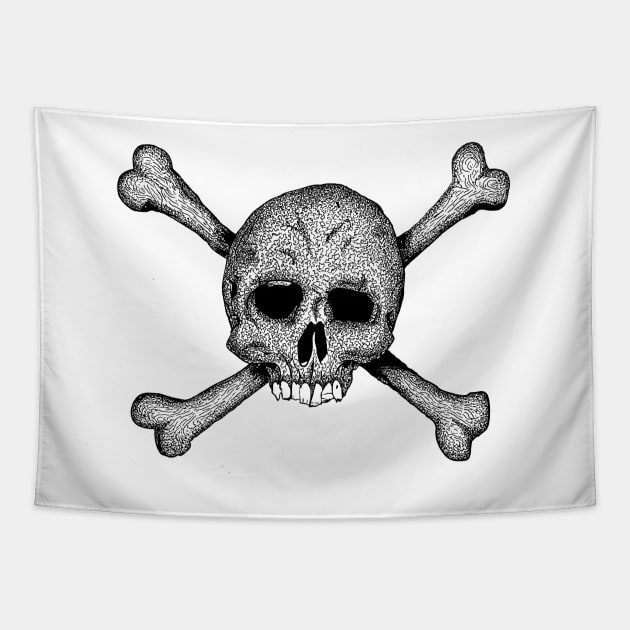 Skull and crossbones Tapestry by StudioGrafiikka