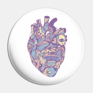 Retro Blend Transparent Heart Pin