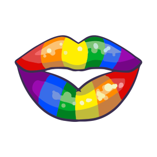 LBGTQ Lips rainbow T-Shirt