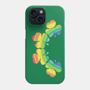 Lucky Shamrock Rainbow for St Patricks Day Phone Case