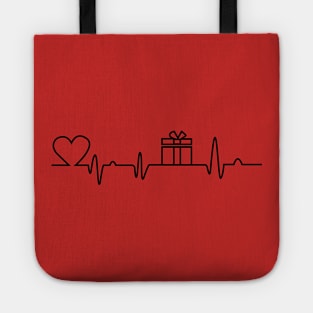 Love Christmas. Christmas Gift In Heartbeat. Tote