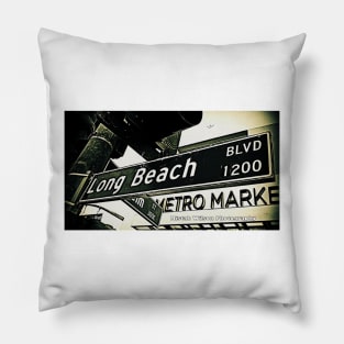 Long Beach Boulevard, Long Beach, California by Mistah Wilson Pillow