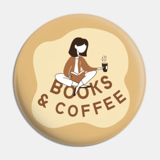 Books and Coffee Pin