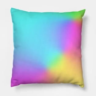 Rainbow Colors Abstract Blurry Gradient Ombre Soft Tie Dye Look Pillow