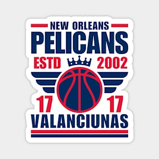 New Orleans Pelicans Valanciunas 17 Basketball Retro Magnet