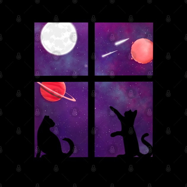 Cats in space by BeckaArt6