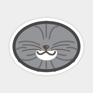 Gray Tabby Cat Face Magnet