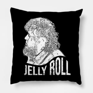 Jelly Roll // White retro Pillow