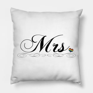 Mrs. Lesbian Pride Typography Design Pillow