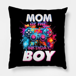 Mom Of The Birthday Boy Matching Video Gamer Birthday Party Pillow