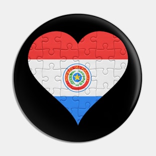 Paraguayan Jigsaw Puzzle Heart Design - Gift for Paraguayan With Paraguay Roots Pin