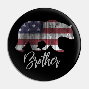 Brother Bear 4th of july flag american Pin