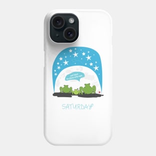 Frog family looking at the moon Phone Case