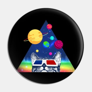 Planetary 3D Cat Pin