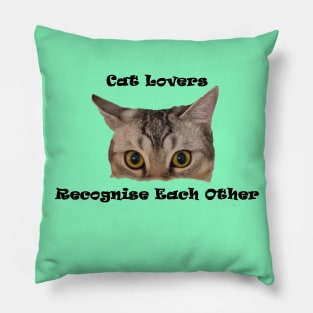 Cat lovers recognize each other Design Pillow