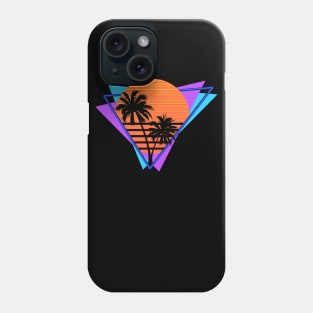 Retro 80s Tee Purple Blue Throwback Palm Tree Synthwave Tee Phone Case