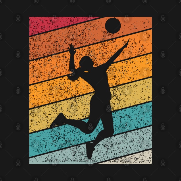 Female Volleyball Outdoor Sports Retro Sunset Design by Up 4 Tee