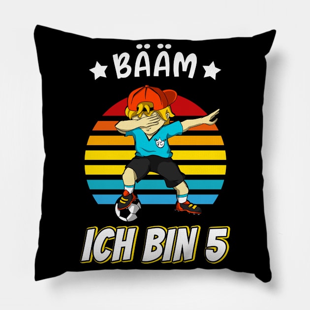 Fußball Dabbing Fußballer Junge 5. Bday Pillow by Foxxy Merch