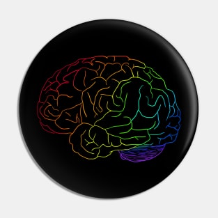 Rainbow Brain Pin