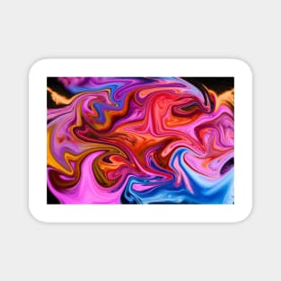 pink, red and purple/blue liquid color waves Magnet