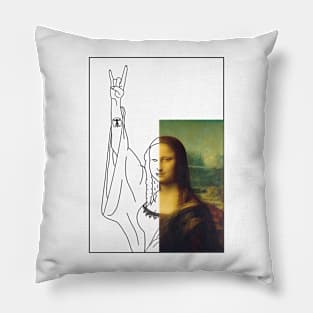 Rock Mona Lisa Pillow