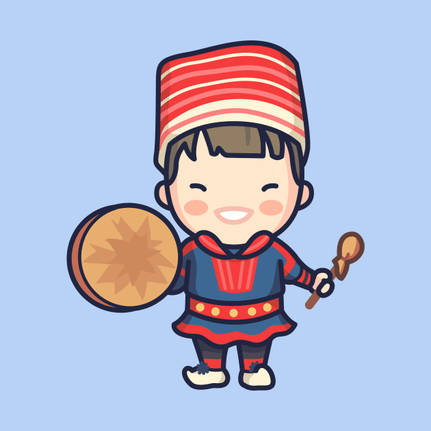 Cute Norwegian Drummer Boy in Traditional Clothing by SLAG_Creative