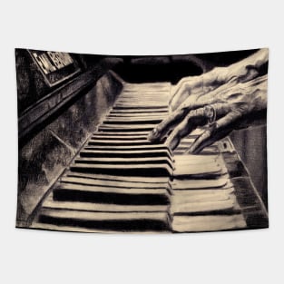 Piano Drawing Tapestry