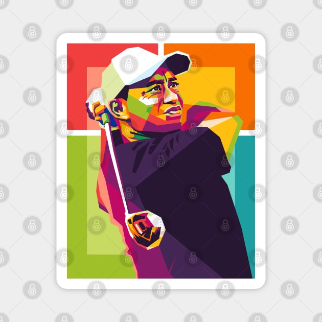 tiger woods wpap Magnet by cool pop art house