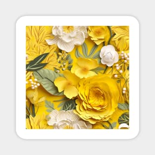 Pattern of beautiful yellow flowers Magnet