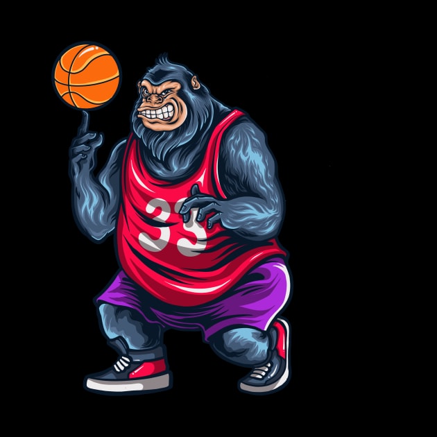 Gorilla Playing Basketball by Invectus Studio Store