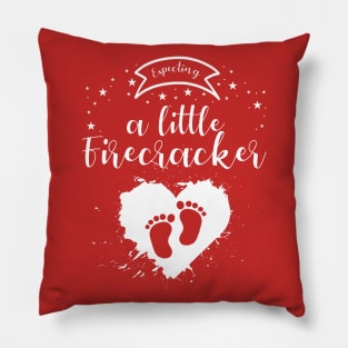 Expecting a Little Firecracker Pregnancy Announcement Pillow