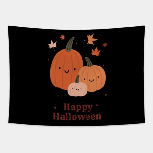 Happy Halloween Pumpkin Smile Tapestry