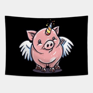 Funny pig unicorn tshirt  - gift for men women kids Tapestry