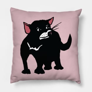 Tom the Tasmanian Devil Pup on Pink Pillow