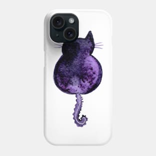 Spooky Cat Silhouette - Watercolor Phone Case