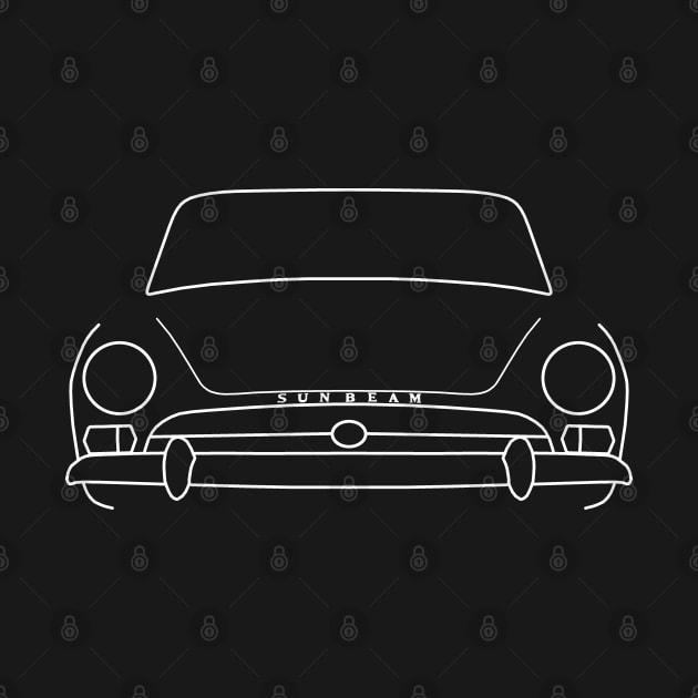 Sunbeam Alpine Series classic car outline graphic (white) by soitwouldseem