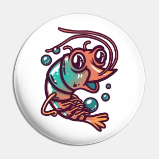 Krill in orange and blue Pin