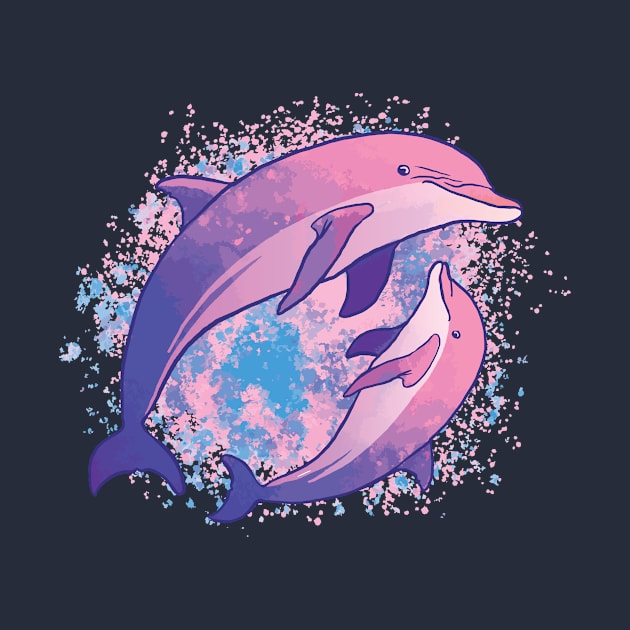 Watercolor cute dolphins design by Anonic