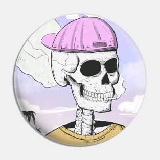 Macabre Skeleton Summer Vacation Pin