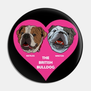 Matilda and Winston - The British Bulldogs Pin