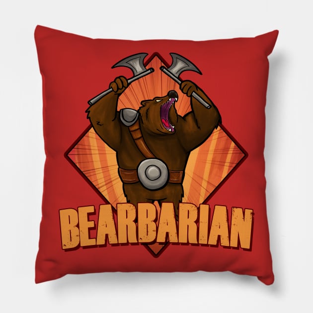 Bearbarian! Pillow by Coloradodude80