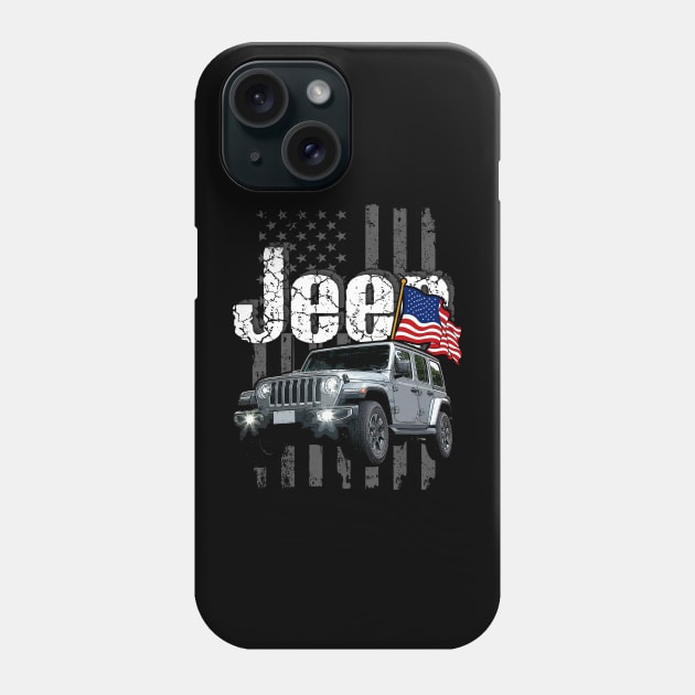 Wrangler JL Jeepcar JEEP Flag Phone Case by alex77alves