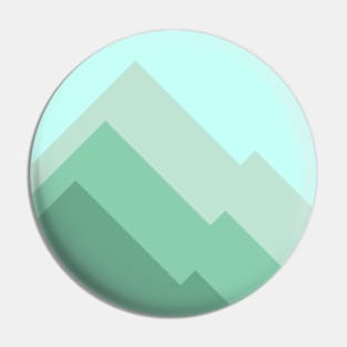 Abstract Green Geometric Mountains Pin